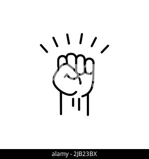 Raised Hand with clenched fist - Vector of Protest - Icon Stock Vector