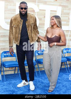 LeBron James and and Savannah Brinson arrive at the world premiere of ...