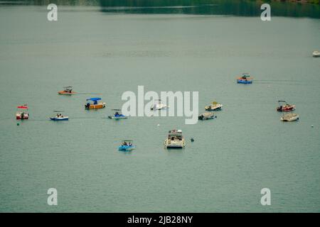 Seyhan River and Sevgi Adasi Love Island at Adana Turkey Stock Photo