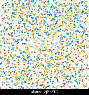 Abstract seamless pattern with little rectangular confetti shredded from colorful paper sheets realistic vector illustration Stock Vector