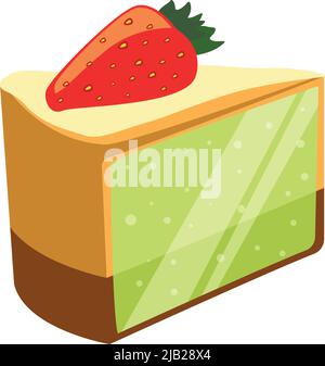 cute food slice jelly with fruit sweet dessert kawaii cartoon vector ...