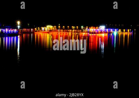 Seyhan River and Sevgi Adasi Love Island at Adana Turkey Stock Photo