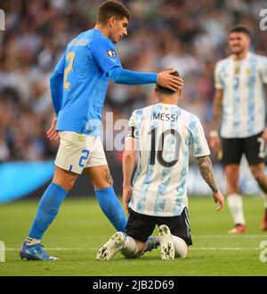 London, UK. 01st June, 2022. 01 Jun 2022 - Italy v Argentina - Finalissima  2022 - Wembley Stadium Lionel Messi during the match against Italy at  Wembley Stadium. Picture Credit : © Mark Pain / Alamy Live News Stock Photo  - Alamy