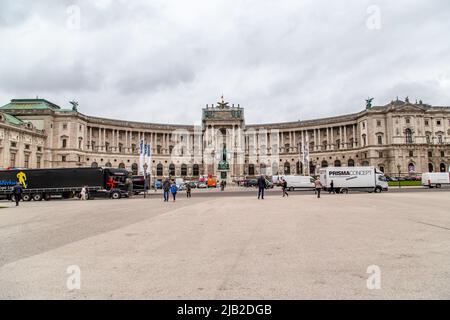 VIENNA, AUSTRIA - MAY 15, 2019: This is the New Hofburg Palace, built in the late 19th century to complement the existing imperial residence. Stock Photo