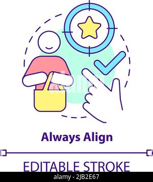 Always align concept icon Stock Vector