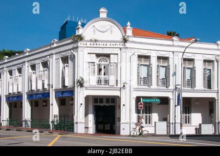 Period buildings in Keong Saik Road, a gentrified former red light district of Tanjong Pagar, Chinatown, Singapore Stock Photo