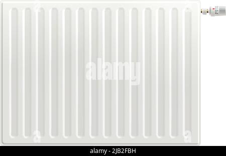 Realistic white indoors heating radiator isolated on white background vector illustration Stock Vector