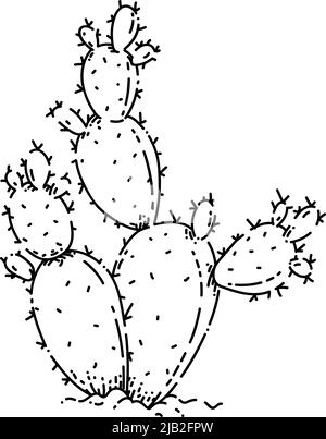 bunny ears cactus sketch hand drawn vector Stock Vector