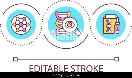 Discovering DNA story loop concept icon Stock Vector