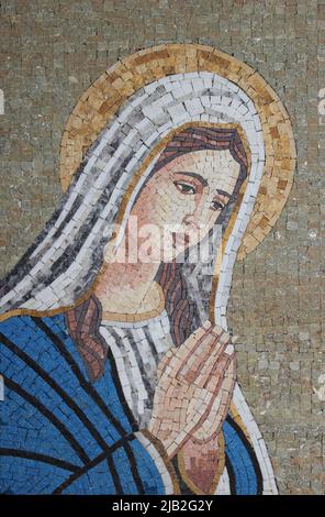 Virgin Mary Praying - mosaic art Stock Photo