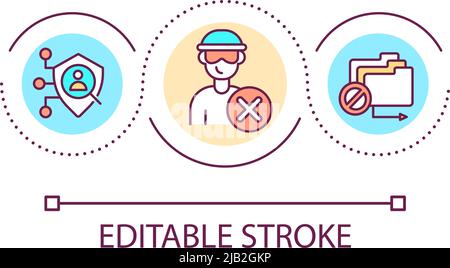 Anti-hacking system loop concept icon Stock Vector