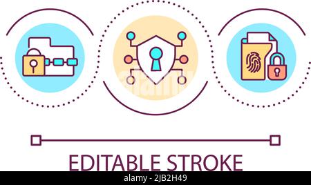 Biometric data protection loop concept icon Stock Vector