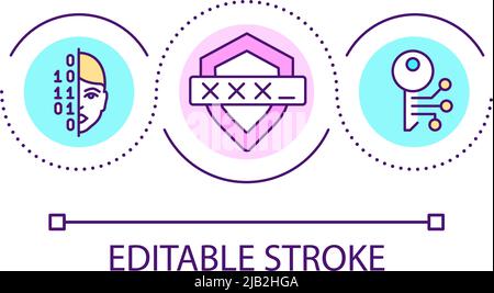 Biometrics privacy loop concept icon Stock Vector
