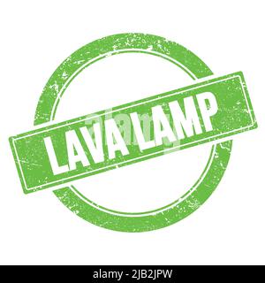 LAVA LAMP text on green grungy round vintage stamp. Stock Photo