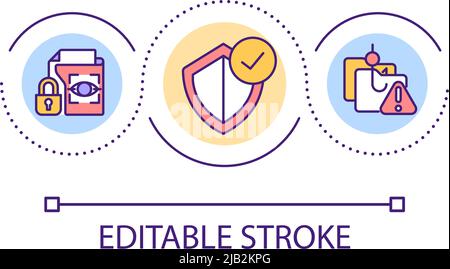 Protecting sensitive information loop concept icon Stock Vector