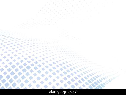 Abstract curved bluish dotted surface with halftone effect. Minimal vector graphics Stock Vector