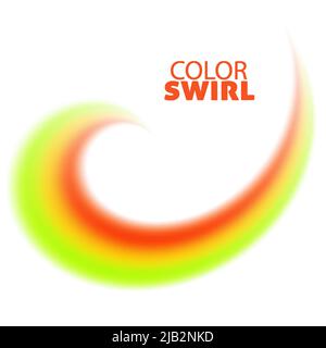 Abstract red, yellow and green blurred color swirl isolated on white background. Multicolor vector graphics Stock Vector