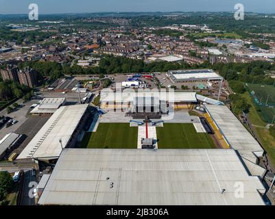 Vale Park Port Vale Football Club FC Robbie Williams Homecoming Home Coming Concert Aerial Drone Birdseye View Burslem Stoke on Trent Stock Photo