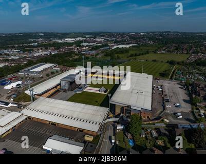 Vale Park Port Vale Football Club FC Robbie Williams Homecoming Home Coming Concert Aerial Drone Birdseye View Burslem Stoke on Trent Stock Photo