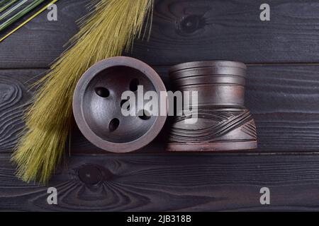 hookah bowl on dark background Stock Photo