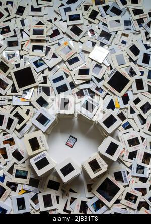 Data storage vs analog technology. Stock Photo