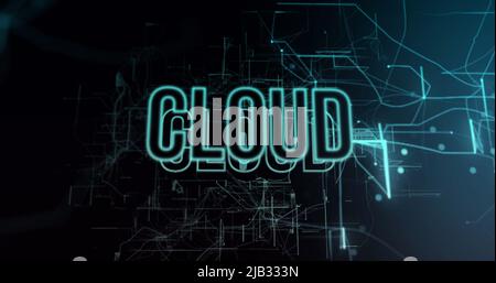 Image of cloud text over black background Stock Photo