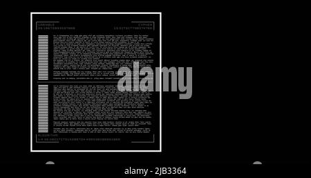 Image of numbers changing and data processing on computer screen over black background Stock Photo