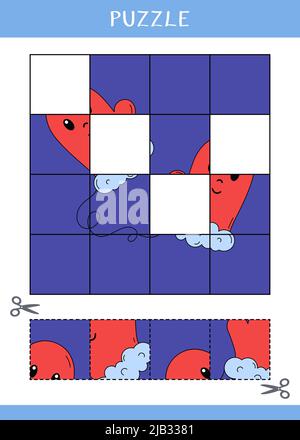 Puzzle for kids. Find the missing parts of the picture Stock Photo