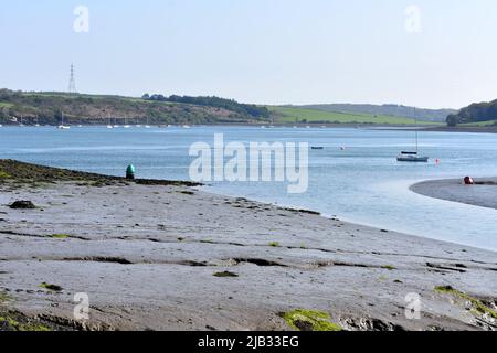 Cleddau river at low tide at East Llanion, Pembrokeshire Stock Photo