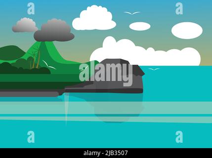 Landscape Illustration art with adobe illustration Stock Vector