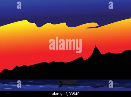 Landscape Illustration art with adobe illustration Stock Vector
