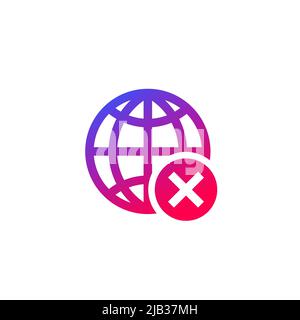 disconnect or offline, no internet access icon Stock Vector
