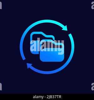 copy folder and files icon, vector Stock Vector