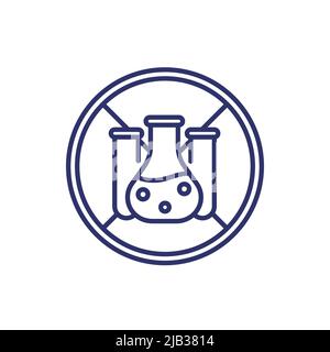 Chemical free icon, line vector Stock Vector