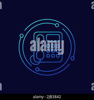 voip phone line icon for web Stock Vector
