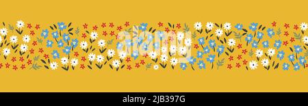 Lovely hand drawn floral seamless pattern, cute doodle flowers great for textiles, wrapping, banners, cloth, surface - vector design Stock Vector