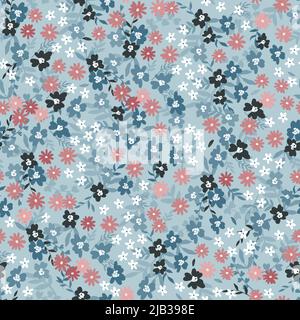 Lovely hand drawn floral seamless pattern, cute doodle flowers great for textiles, wrapping, banners, cloth, surface - vector design Stock Vector