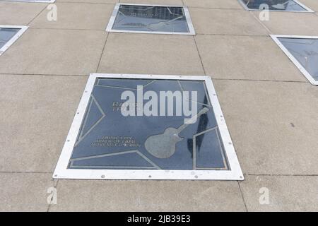 Nashville, TN - March 5, 2022: The Randy Travis star on the Music City Walk of Fame. Stock Photo