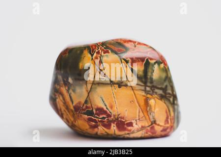 natural large jasper stone on a white background Stock Photo
