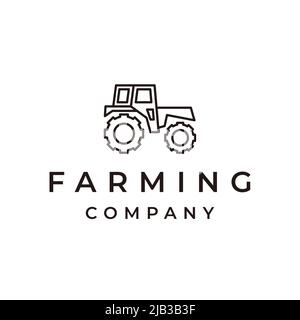 Line art Tractor Farm Agriculture Logo Design Vector Illustration Stock ...
