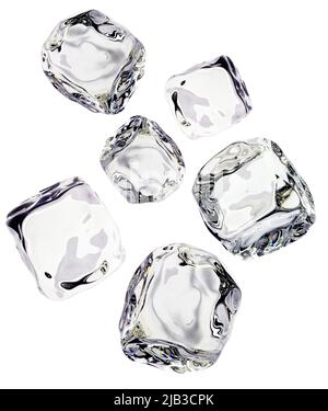 Separately Quality ice cubes in white background. Stock Photo