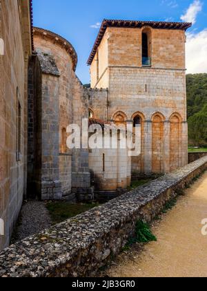 Romanesque ruins of the monastery of San Pedro de Arlanza in the province of Burgos Stock Photo