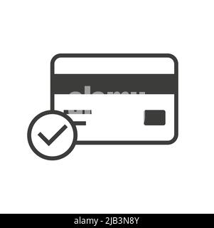 Credit card icon with check mark. Stock Vector
