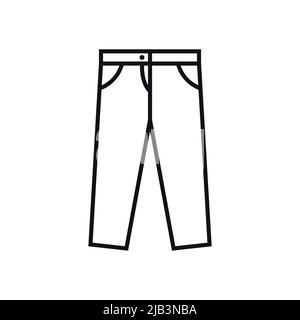 jeans icon vector in linear style Stock Vector