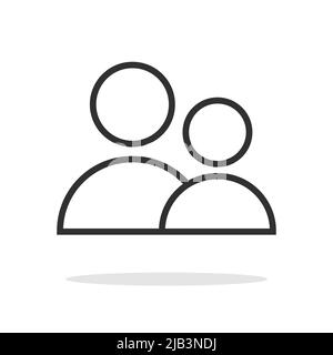 People icon in flat style. The sign is isolated on a white background. Stock Vector