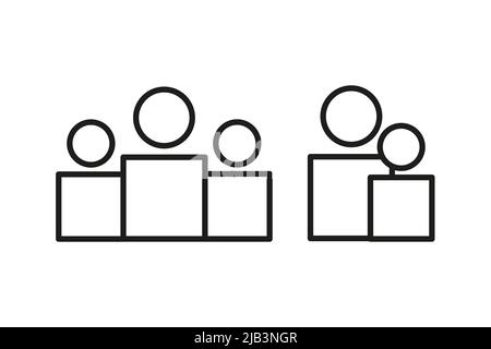 People icon in flat style. The sign is isolated on a white background. Stock Vector