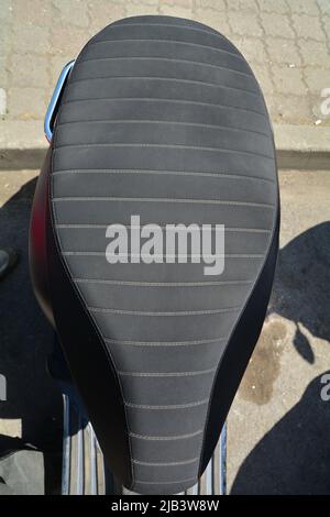 Alcantara fabric for motorcycle seat Stock Photo