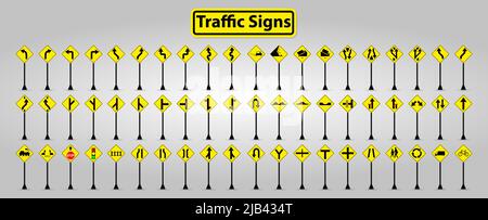 Set WarningTraffic Signs,Prohibition Symbol Sign Isolate on White Background Stock Vector
