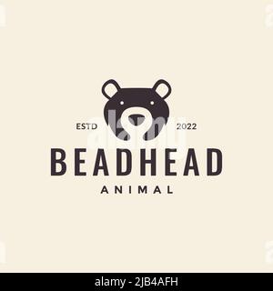 head simple hipster head bear logo design vector graphic symbol icon illustration creative idea Stock Vector