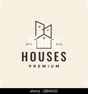 line architect storey house logo design vector graphic symbol icon illustration creative idea Stock Vector
